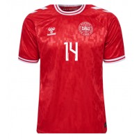 Camisa de time de futebol Dinamarca Mikkel Damsgaard #14 Replicas 1º Equipamento Europeu 2024 Manga Curta